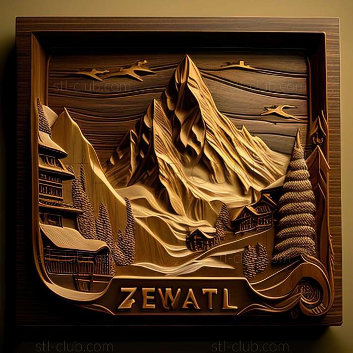 3D model Zermatt in Switzerland (STL)